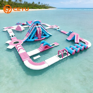 Parcours d'obstacles aquatiques gonflables Ceyu, écologiques, non toxiques, faciles à installer, durables, avec toboggan aquatique pour <span class=keywords><strong>lac</strong></span> - Product Image 1