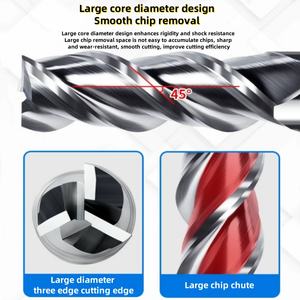 <span class=keywords><strong>Fraise</strong></span> à bout carré à 3 cannelures gauche/droite, diamètre de la tige de 6 mm, <span class=keywords><strong>fraise</strong></span> en carbure pour le cuivre/l'aluminium, <span class=keywords><strong>fraise</strong></span> à bois OEM - Product Image 3