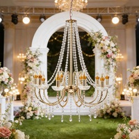 Lustre de mariage en fer forgé de haute qualité, accessoires de mariage, lustre en cristal pour la maison, éclairage décoratif de plafond pour scène de fond