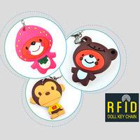 Vente en gros porte-clés RFID personnalisés 125KHz LF EM4305 T5577 / 13.56MHz NFC personnalisés porte-clés réinscriptibles