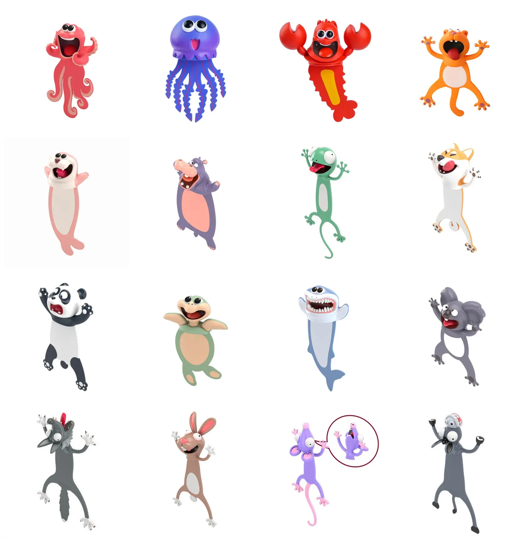RTS bokmark-marcapáginas de PVC con dibujos animados, Animal en 3d