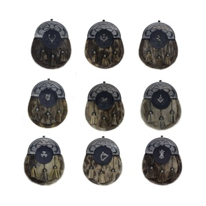 Round STONE INDUSTRIES RSI Scottish Men's <strong>Kilt</strong> Sporran <strong>Bag</strong> with Seal Skin Masonic Antique Badge - Product Image 1