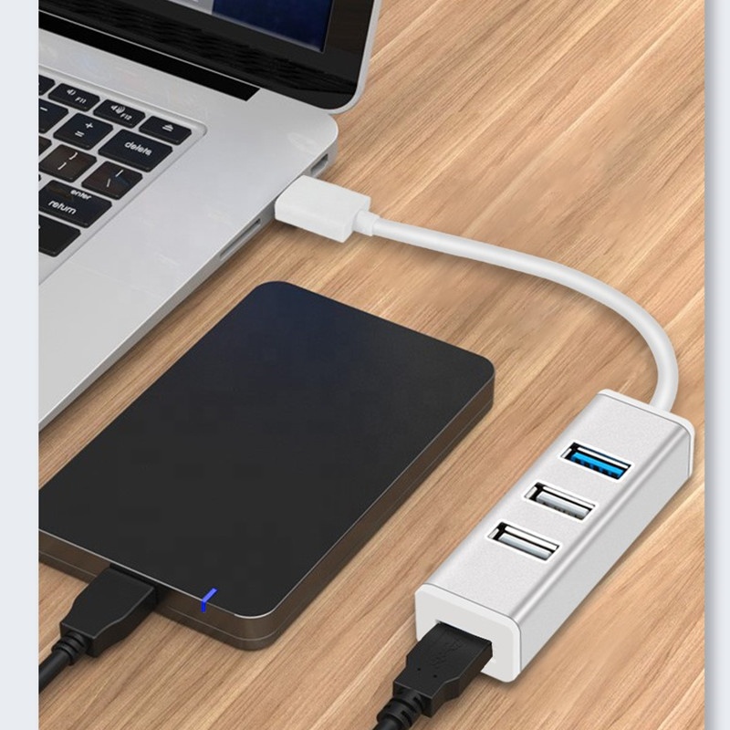 Usb 3.0 Hub 4 Ports For Macbook And Imac And Surface Pro And Notebook Pc And Usb Flash Drives And Mobile Hdd And More