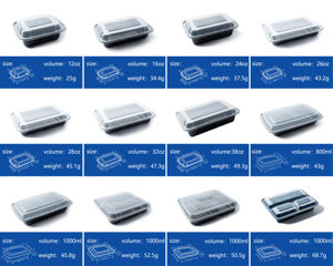 Vente en gros Boîte PP alimentaire jetable en plastique micro-ondable avec couvercles Bento Déjeuner Traiteur Conteneur d'emballage alimentaire à emporter à clapet - Product Image 6