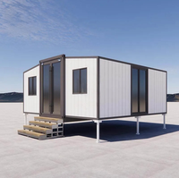 Maison conteneur préfabriquée mobile moderne extensible de 20 pieds, 1-2 chambres, maison préfabriquée portable