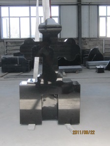 Union Stone Traditional American Carved Angel Heart Bahama Blue Granite Headstone - Product Image 6