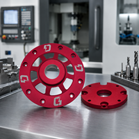 Disque à bride rouge anodisé en alliage d'acier inoxydable usiné CNC sur mesure 3/4/5 axes pour pièces de modification automobile et aéronautique