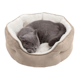 Cama Redonda de Gamuza para Mascotas, Interior de Felpa Suave, Nido Acogedor para Gatos, Sofá Portátil para Animales de Interior - Product Image 1