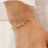 Bracelet polyvalent en acier inoxydable au design de niche, minimaliste et tendance, avec strass, idéal pour les trajets quotidiens