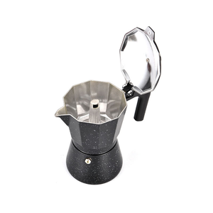 Cafetière à expresso pour cuisinière, capable de produire du café expresso, 3 tasses (5 oz), en aluminium et noir, cafetière moka - Product Image 2