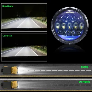 Loyo ışıkları Led yuvarlak 7''Headlight Drl 130W Amber dönüş sinyali sürüş farlar 7 inç far projektör Harley motosiklet için