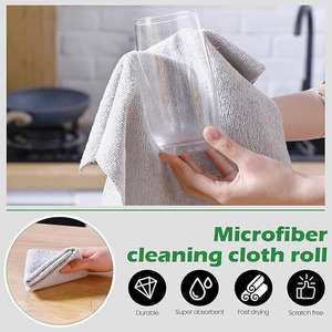 Rouleau de chiffon de nettoyage en <span class=keywords><strong>microfibre</strong></span> Esun réutilisable, lavable, sans peluches, sans rayures, absorbant, écologique, 270 g/m², pour la cuisine, la maison, la voiture - Product Image 6