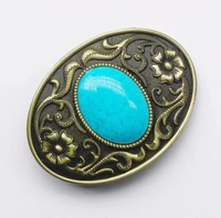 Accessoire de ceinture personnalisé turquoise Ceinture de cowboy occidental en alliage de zinc pour boucle