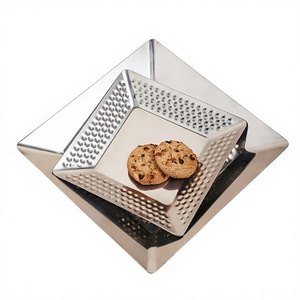 Nouvelle Arrivée Assiettes de Table Design Marteau Écologiques en Acier Inoxydable Marteauté Diamanté pour Restaurants - Product Image 3