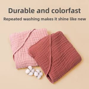 Serviette <span class=keywords><strong>de</strong></span> <span class=keywords><strong>bain</strong></span> et couverture d'emmaillotage pour nouveau-né en gaze six couches, 100% coton <span class=keywords><strong>de</strong></span> qualité supérieure, à capuche, une pièce, pour la salle <span class=keywords><strong>de</strong></span> <span class=keywords><strong>bain</strong></span>, modèle transfrontalier - Product Image 3