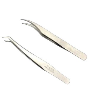 High-precision eyelash extension tools, tweezers and <b>clips</b> for eyelash extension technicians, gold feather tweezers. - Product Image 1