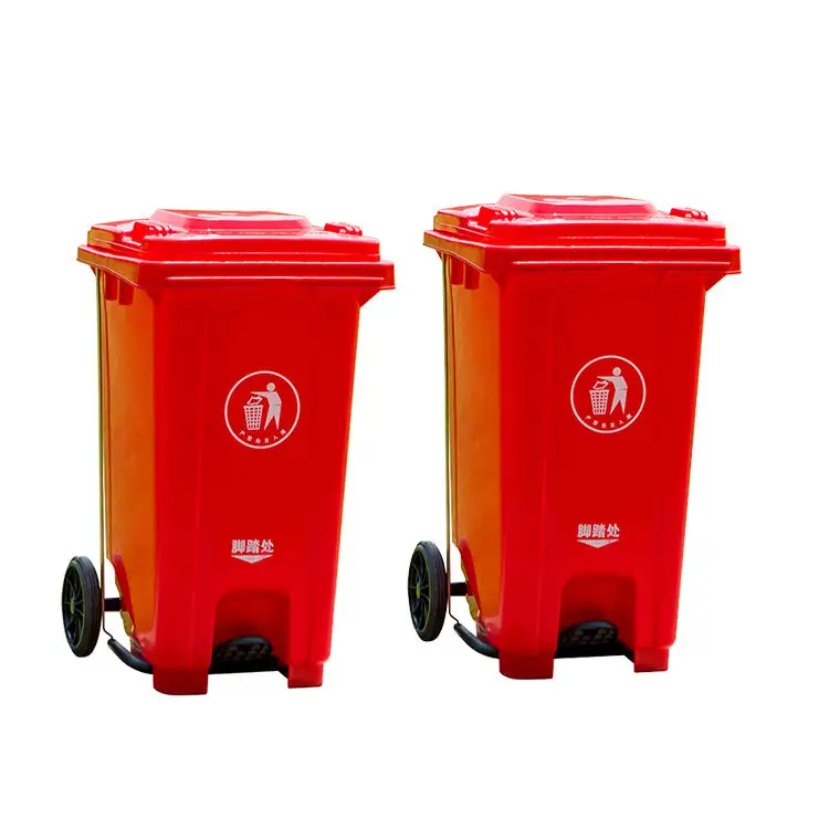 240 LÍT bán buôn ngoài trời công cộng đường phố tái chế HDPE 2 bánh xe Thùng rác nhựa rác/Thùng rác/Wheelie/rác/chất thải thùng với F