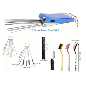 <b>Spray</b> Gun Cleaning Brush <b>Set</b> 7 Piece Metal Tools For Airbrush Nozzle Maintenance Auto Repair - Product Image 2