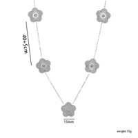 C & J joyería de moda luz diseñador de lujo trébol pulsera plata cinco hojas flor láser colgante titanio acero collar