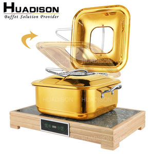 Huadison Traiteur Équipement <span class=keywords><strong>Buffet</strong></span> Royal Luxe <span class=keywords><strong>Buffet</strong></span> Doré Chauffe-Plats Pour Traiteur <span class=keywords><strong>Buffet</strong></span> - Product Image 3