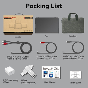 Moniteur portable FOPO 15,6 pouces Quad, écran IPS 1080P, extension d'écran pour <span class=keywords><strong>ordinateur</strong></span> portable, double moniteur pour ordinateurs portables de 12 à 18,5 pouces - Product Image 6