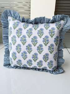 Housse de coussin en coton slub imprimé à la main en Inde, nouveau design à rayures, housse de coussin de canapé, housse de coussin de lit - Product Image 5