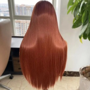 Pelucas Largas y Sedosas de Color Rojo <span class=keywords><strong>Cobrizo</strong></span> Marrón, <span class=keywords><strong>Cabello</strong></span> 100% Humano, Peluca Frontal de Encaje Transparente 13x4 13x6, Compras en Línea en Aliexpress - Product Image 5