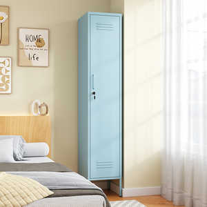 <span class=keywords><strong>Armadio</strong></span> Moderno in Acciaio a Singola Porta con 4 Ripiani, Design Autoportante per <span class=keywords><strong>Camera</strong></span> <span class=keywords><strong>da</strong></span> <span class=keywords><strong>Letto</strong></span> e Balcone - Product Image 4