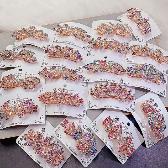 New Luxury butterfly Fashion Wild Jewelry 6-8cm Hairpins Clips Pearl Zircon Hair Accessories in Bulk Mixed Wholesale