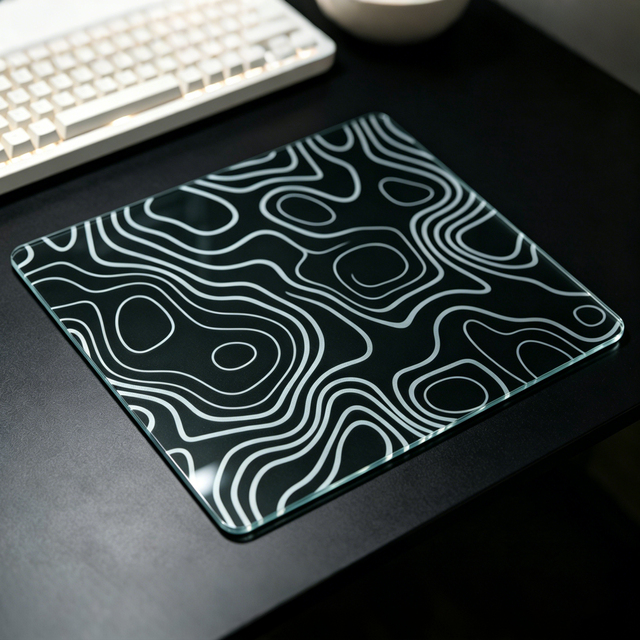 Customized LOGO Cartoon Anime Square Glass Mouse Pad Micro Nano Etched E-sports Game Pad OEM Source Factory