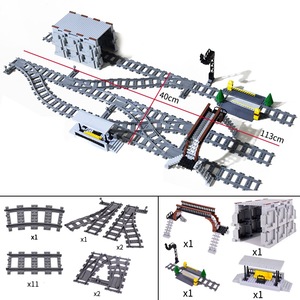 Blocchi da Costruzione per Assemblare Piccole Particelle, <span class=keywords><strong>Treno</strong></span> Urbano, Binari Fai-da-Te, Binario Dritto per Tende, Binario Incrociato a Due Vie, Giocattolo Modellabile - Product Image 2
