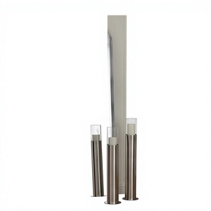 Porte-bougie moderne en métal pour bougie pilier haute avec cylindre en verre, pour décoration de salon et de maison - Product Image 6
