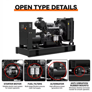 Generador de Arranque Refrigerado por Agua de 50 kVA con Cubierta Insonorizada para Uso Industrial PD15~3000kwGF Refrigerado por Agua 50 kV - Product Image 4