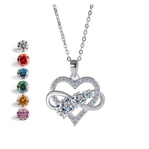 SPJ Designer 1.8ct VVS Moissanite <span class=keywords><strong>Infinity</strong></span> Symbole Coeur Pendentif Collier S925 Sterling Silver Factory Wholesale - Product Image 1