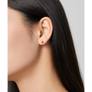 Pendientes de circonita verde de acero inoxidable con baño de oro de 14K al vacío, cuadrados de cuatro puntas, joyería minimalista - Product Image 5