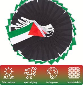 Guirlande de drapeaux palestiniens en polyester 100 % résistant à la décoloration et aux taches, petits drapeaux miniatures pour fêtes scolaires, personnalisables - Product Image 4