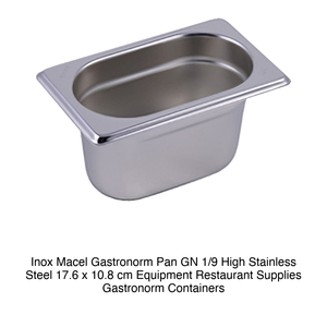 Recipiente para Alimentos GN 1/9 de Acero Inoxidable 18/10, 17.6 × 10.8 × 10 h cm, 261 g, Inox, Macel - Product Image 2