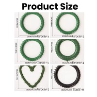 Couronne artificielle personnalisée anneau inférieur en plastique de Noël DIY Design couronne de fleurs cercle de coeur pour la décoration de la maison accessoires