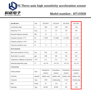 Capteur d'accéléromètre piézoélectrique à <span class=keywords><strong>3</strong></span> axes PE Transducteur Transmetteur Mesure des vibrations et des chocs Surveillance des machines industrielles - Product Image 5