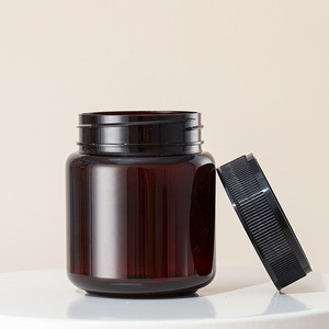 En stock 250g <span class=keywords><strong>500g</strong></span> <span class=keywords><strong>Pot</strong></span> carré en PET brun foncé à large ouverture Contenant en plastique pour <span class=keywords><strong>miel</strong></span> avec bouchon inviolable pour emballage <span class=keywords><strong>de</strong></span> bonbons - Product Image 4