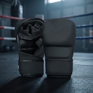 Guantes de Boxeo BST con Correa Larga para la Muñeca, Cierre de Velcro, Interior de Algodón y Gel, Medios Dedos Descubiertos, para Hombres y Mujeres - Equipo de Protección para Artes Marciales - Product Image 3