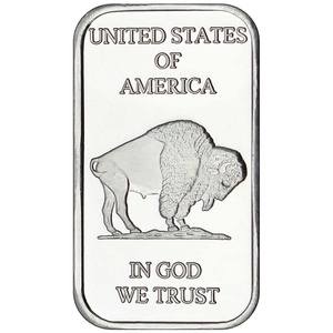 Medalla de Metal bañada en plata, moneda rectangular, 1 onza, fina - Product Image 1