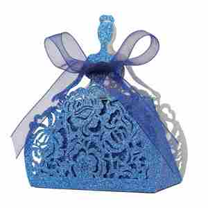 Bride Pattern Chocolate Gift Box Sector Pearl Paper Hollow Out Small Gift Box <b>Wedding</b> Dress Laser Cut Candy Boxes with <b>Ribbons</b> - Product Image 3