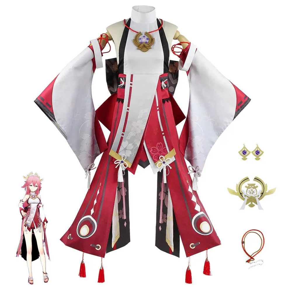 Costume de Cosplay Genshin Impact le plus populaire pour femmes Yae Miko Cosplay avec accessoires