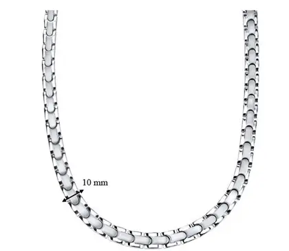 Индивидуальный заказ мужские и женские гладкие титановые мужские двухцветные плоские звенья 20 дюймов цепочка Ожерелье