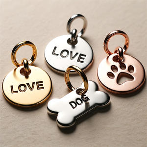 कस्टम उत्कीर्णीय पालतू जानवर आईडी टैग धातु दर्पण पॉलिश कुत्ते बिल्ली लटकाए सोने की चांदी का सोना थोक चांदी का सोना थोक - Product Image 3