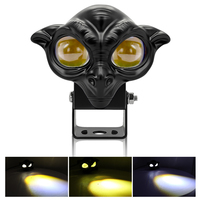 Projecteur LED bicolore au design Alien 20W, mini phares antibrouillard avant pour moto, étanche, 2 lentilles pour camions, VTT, Jeeps