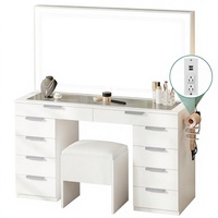Table de maquillage et de coiffure transfrontalière avec plusieurs tiroirs intégrés, meuble de rangement minimaliste en MDF pour chambre à coucher