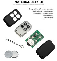 Télécommande de porte de garage Learning Code 315/430.5/431.5/433.92 MHz avec 4 boutons, arrêt automatique, portée de 50 m, garantie 1 an