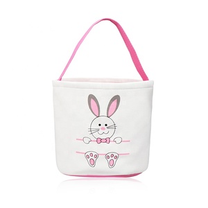 Kid's Bucket Handbags <strong>Easter</strong> <strong>Egg</strong> <strong>Hunt</strong> Bucket Wholesale Canvas Sublimation <strong>Easter</strong> Bunny <strong>Basket</strong> - Product Image 2
